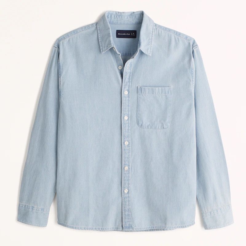 AMERICAN BLUE Denim Mens Heavy Denim Long Sleeve Button Down Shirt Size 2XL  | eBay